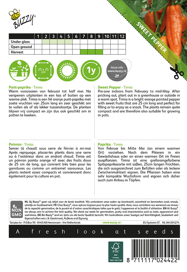 Zoete Paprika - Timia - 10 Zaden