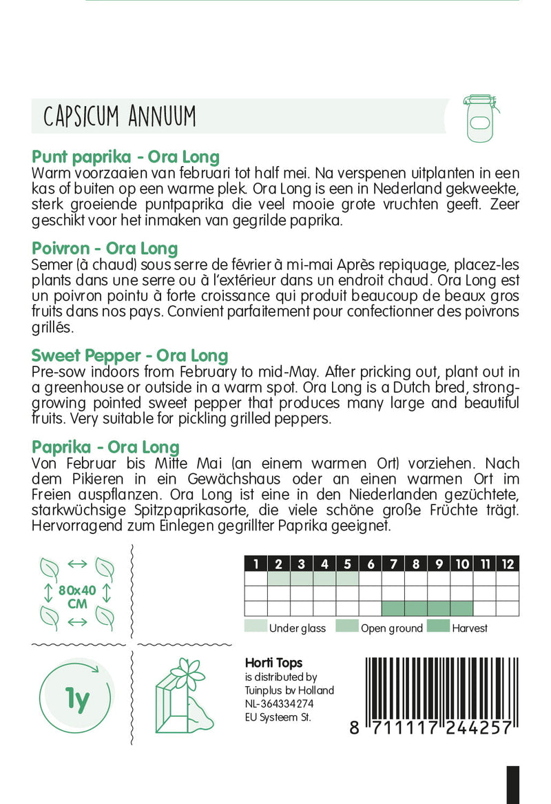 Peperone Dolce - Ora Long - 0,2 g