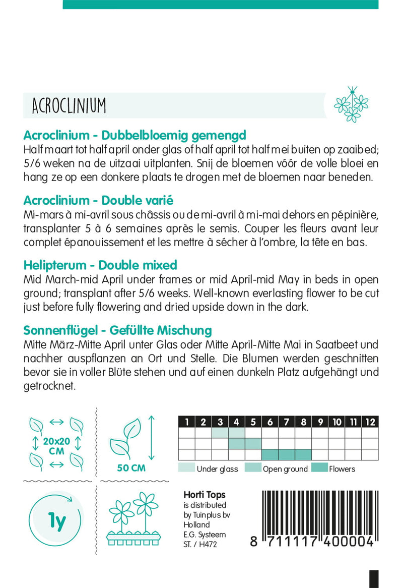 Helipterum - Doppelt Blühend - 1 g