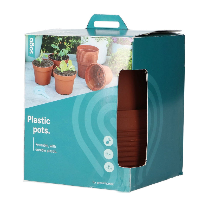 Ghivece din plastic - 13 cm - 12 buc