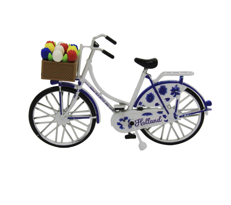 Bicicletă Miniatură Delft Blue cu Lalele