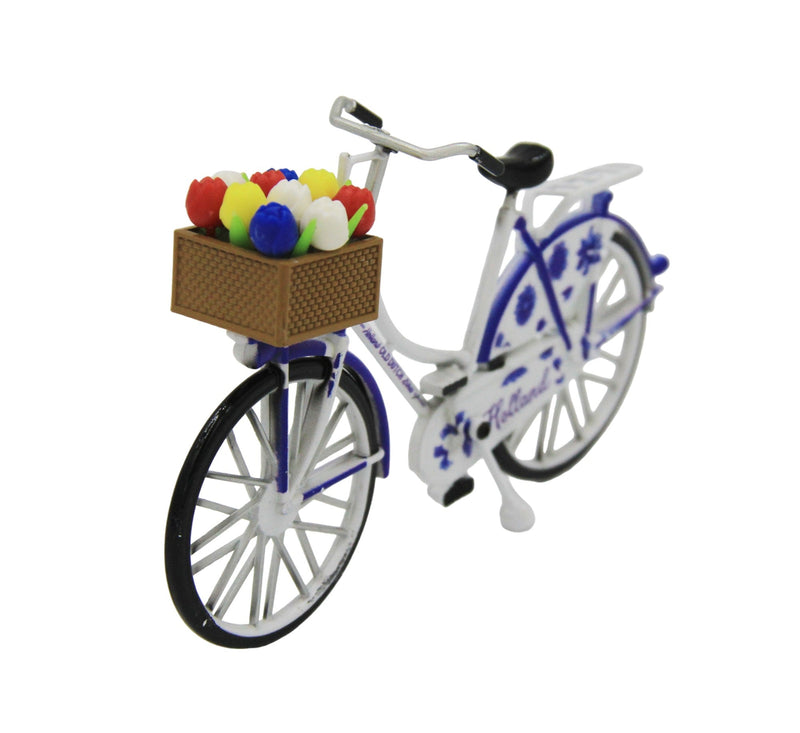 Bicicletă Miniatură Delft Blue cu Lalele
