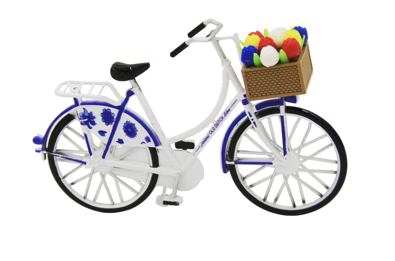 Bicicletă Miniatură Delft Blue cu Lalele