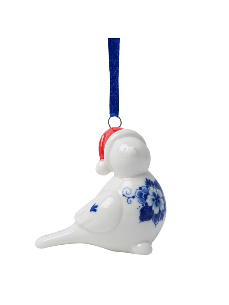 Weihnachtsschmuck - Vogel mit Weihnachtsmütze - Links